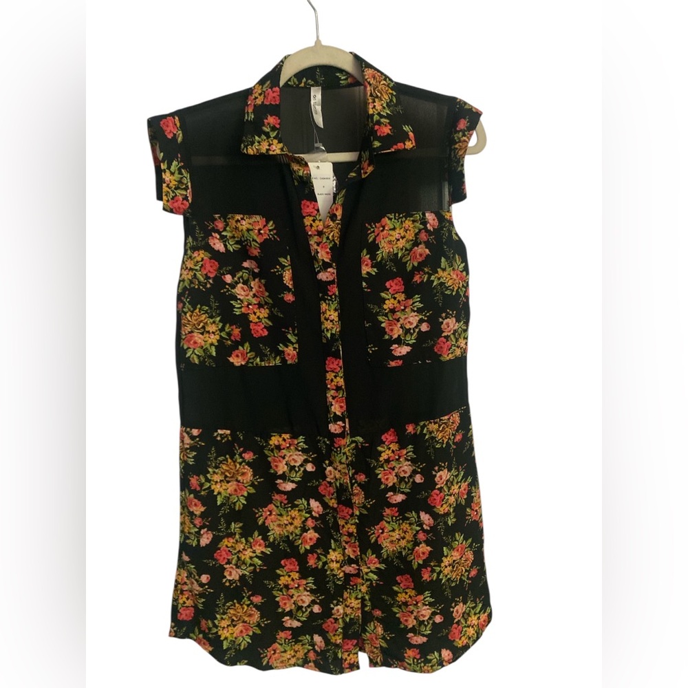 On Twelfth Floral Button-Up Blouse/Dress S NWT